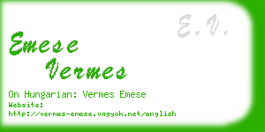 emese vermes business card